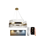 Dimmbarer LED-Kristallkronleuchter an Schnur LED/175W/230V 3000-6500K golden + Fernbedienung
