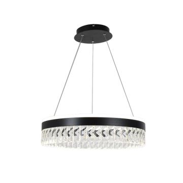 Dimmbarer LED-Kristall-Kronleuchter an Schnur LED/90W/230V 3000-6500K schwarz + Fernbedienung