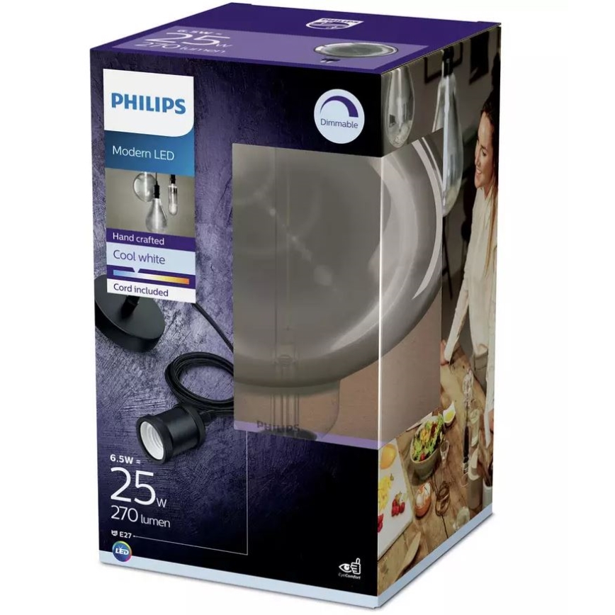 Dimmbares LED-Leuchtmittel SMOKY VINTAGE Philips E27/6,5W/230V 4000K