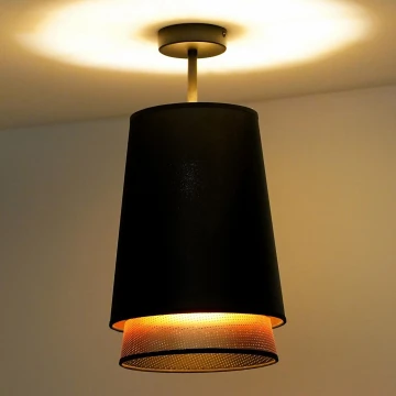 Duolla - Aufbauleuchte BELL SHINY 1xE27/15W/230V schwarz/kupfern