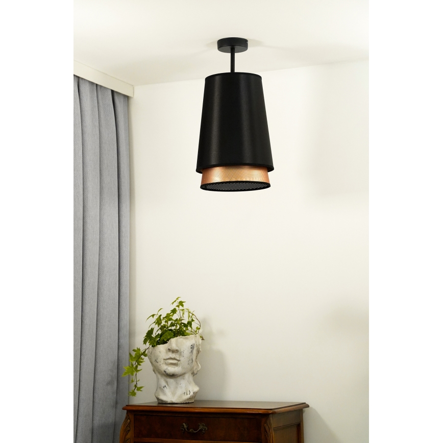 Duolla - Aufbauleuchte BELL SHINY 1xE27/15W/230V schwarz/kupfern