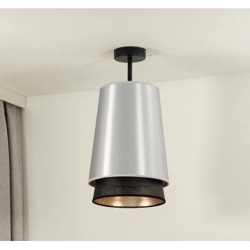 Duolla - Aufbauleuchte BELL SHINY 1xE27/15W/230V silbern/schwarz