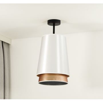 Duolla - Aufbauleuchte BELL SHINY 1xE27/15W/230V weiß/kupfern