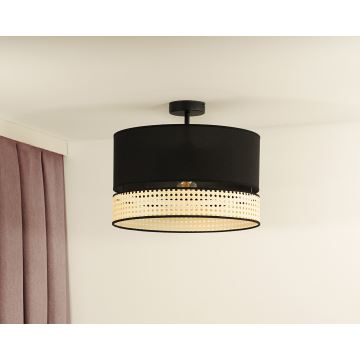 Duolla - Aufbauleuchte DOUBLE RATTAN 1xE27/15W/230V schwarz/beige