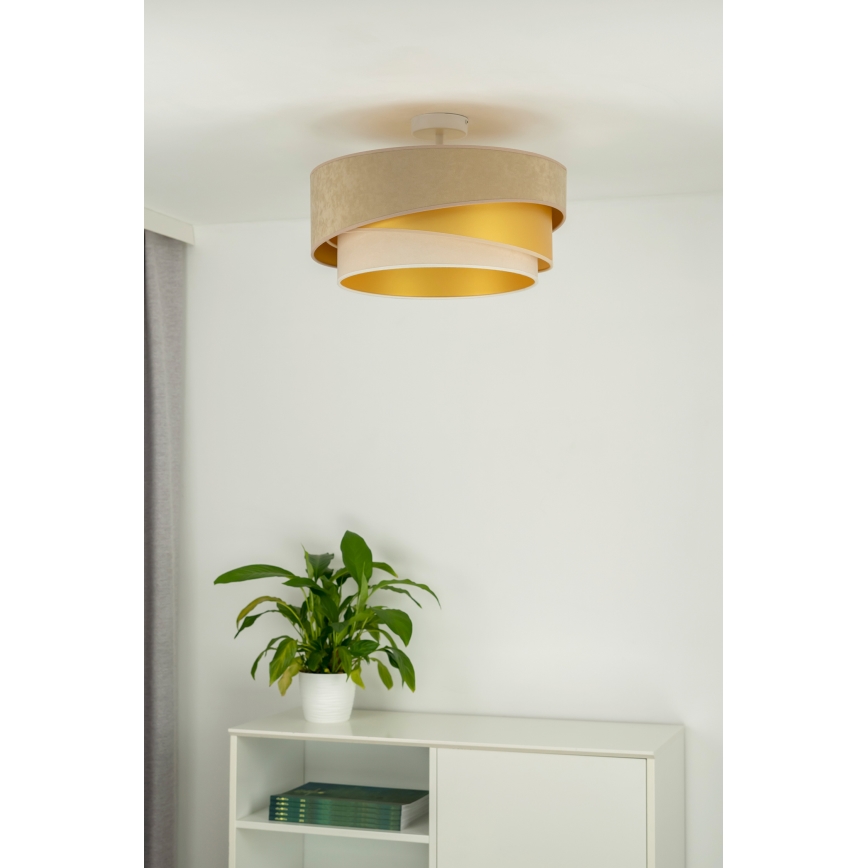 Duolla - Aufbauleuchte KOBO 1xE27/15W/230V d 45 cm beige/golden/cremefarben