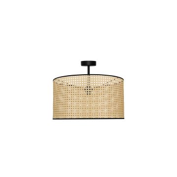 Duolla - Aufbauleuchte ROLLER RATTAN 1xE27/15W/230V beige/schwarz