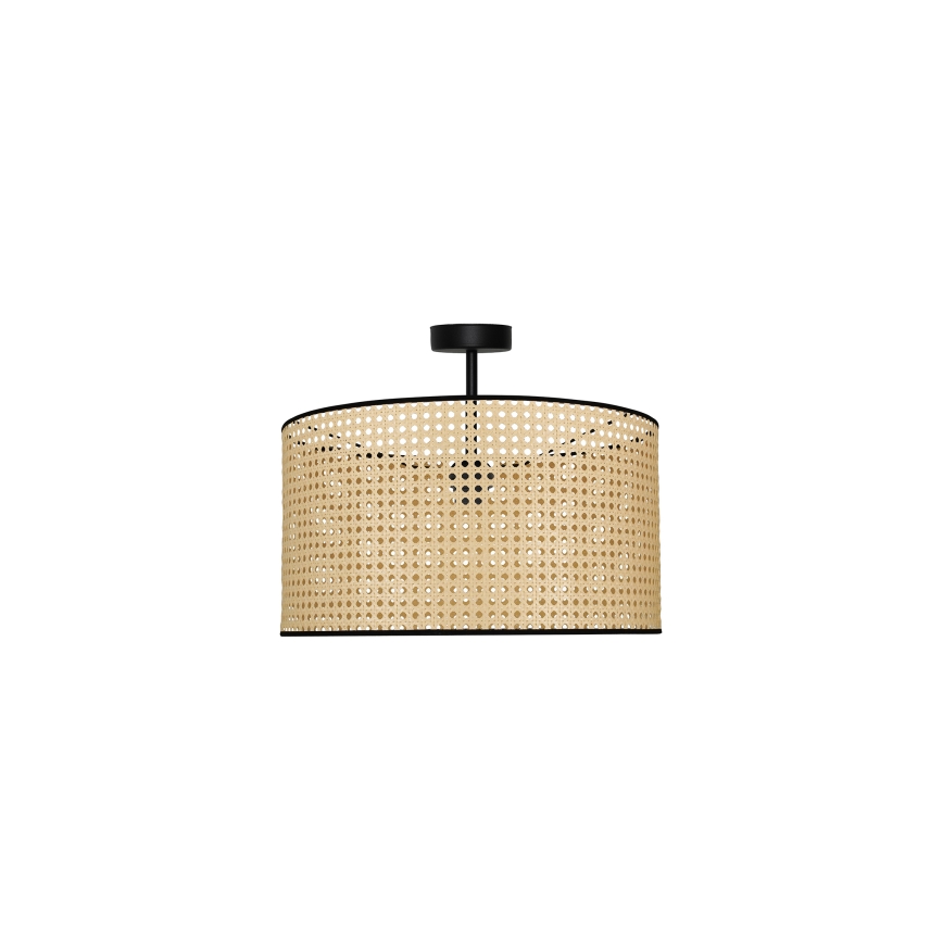 Duolla - Aufbauleuchte ROLLER RATTAN 1xE27/15W/230V beige/schwarz