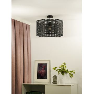 Duolla - Aufbauleuchte ROLLER RATTAN 1xE27/15W/230V schwarz