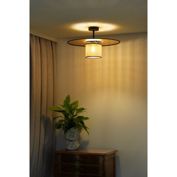 Duolla - Aufbauleuchte TOKYO RATTAN 1xE27/15W/230V golden/Rattan