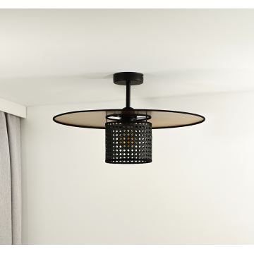 Duolla - Aufbauleuchte TOKYO RATTAN 1xE27/15W/230V golden/schwarz