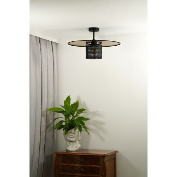 Duolla - Aufbauleuchte TOKYO RATTAN 1xE27/15W/230V golden/schwarz