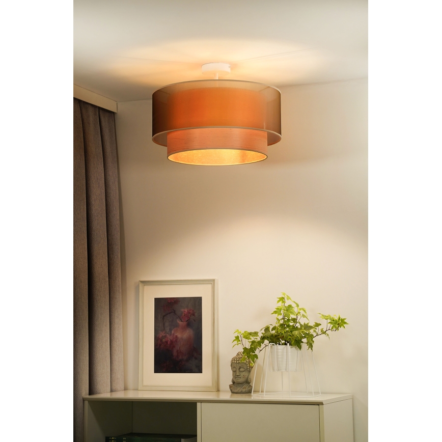 Duolla - Aufbauleuchte WOOD BOHO 1xE27/15W/230V kupfern/beige