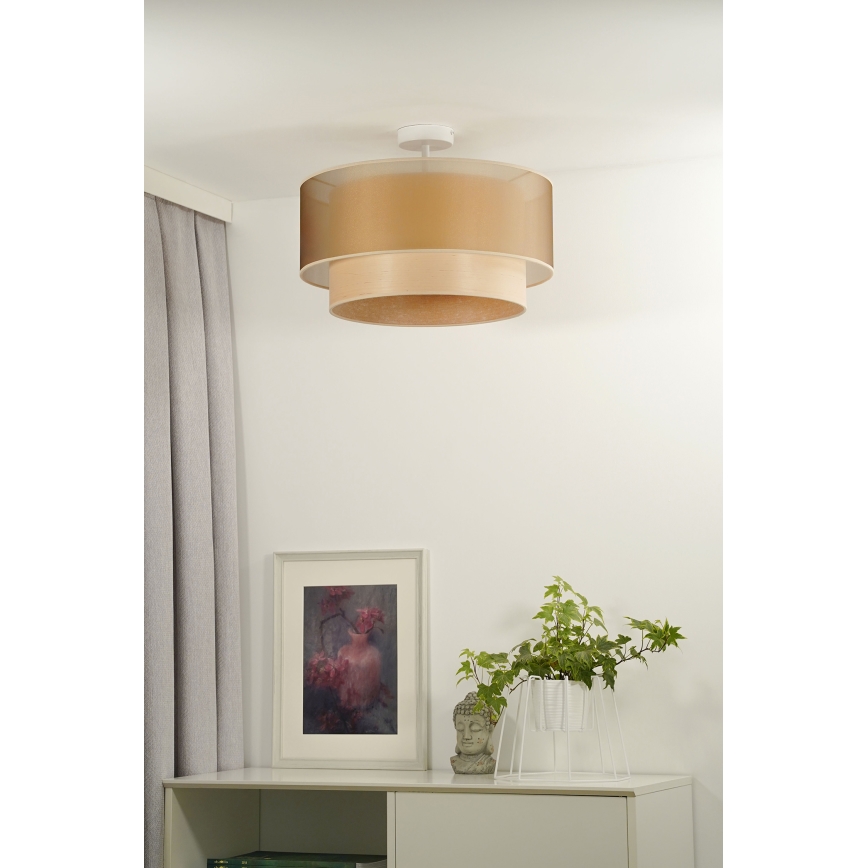 Duolla - Aufbauleuchte WOOD BOHO 1xE27/15W/230V kupfern/beige