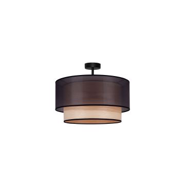 Duolla - Aufbauleuchte WOOD BOHO 1xE27/15W/230V schwarz/beige