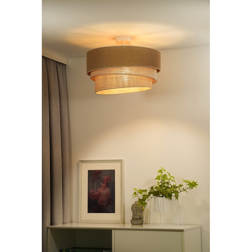 Duolla - Aufbauleuchte YUTE TRIO 3xE27/15W/230V d 60 cm braun/grau/beige