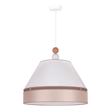 Duolla - Hängeleuchte an Schnur AVIGNON 1xE27/15W/230V d 50 cm weiß/beige