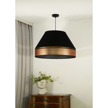 Duolla - Hängeleuchte an Schnur COPPER SHINY 1xE27/15W/230V schwarz/kupfern