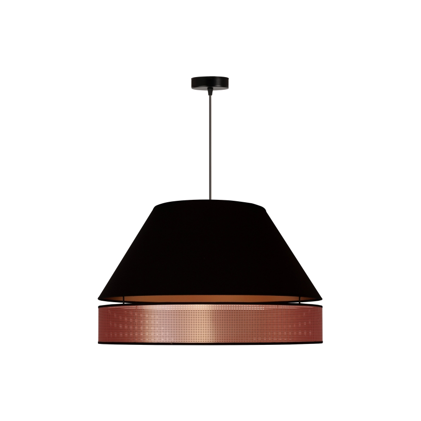 Duolla - Hängeleuchte an Schnur COPPER SHINY 1xE27/15W/230V schwarz/kupfern