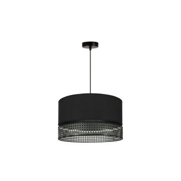 Duolla - Hängeleuchte an Schnur DOUBLE RATTAN 1xE27/15W/230V schwarz