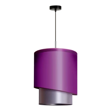 Duolla - Hängeleuchte an Schnur PARIS 1xE27/15W/230V d 40 cm violett/silbern