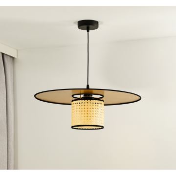 Duolla - Hängeleuchte an Schnur TOKYO RATTAN 1xE27/15W/230V golden/Rattan