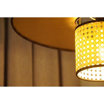 Duolla - Hängeleuchte an Schnur TOKYO RATTAN 1xE27/15W/230V golden/Rattan