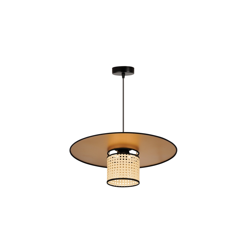 Duolla - Hängeleuchte an Schnur TOKYO RATTAN 1xE27/15W/230V golden/Rattan