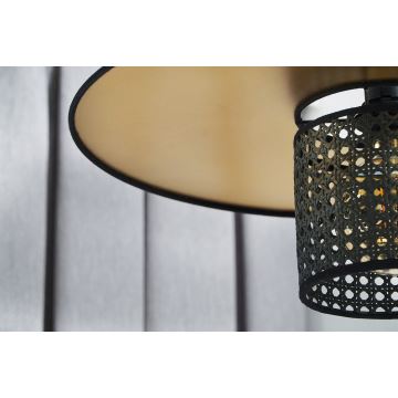 Duolla - Hängeleuchte an Schnur TOKYO RATTAN 1xE27/15W/230V golden/schwarz