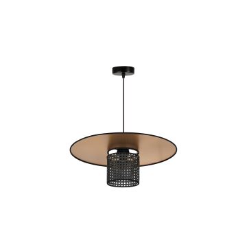 Duolla - Hängeleuchte an Schnur TOKYO RATTAN 1xE27/15W/230V golden/schwarz