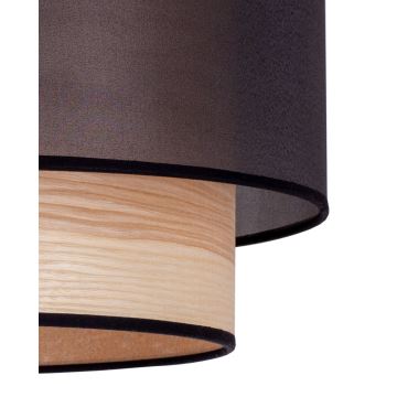 Duolla - Hängeleuchte an Schnur WOOD BOHO 1xE27/15W/230V schwarz/beige