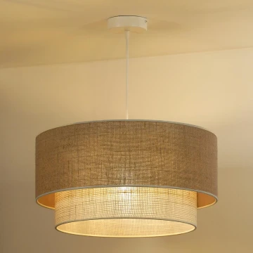 Duolla - Hängeleuchte an Schnur YUTE BOHO 3xE27/15W/230V d 60 cm braun/grau