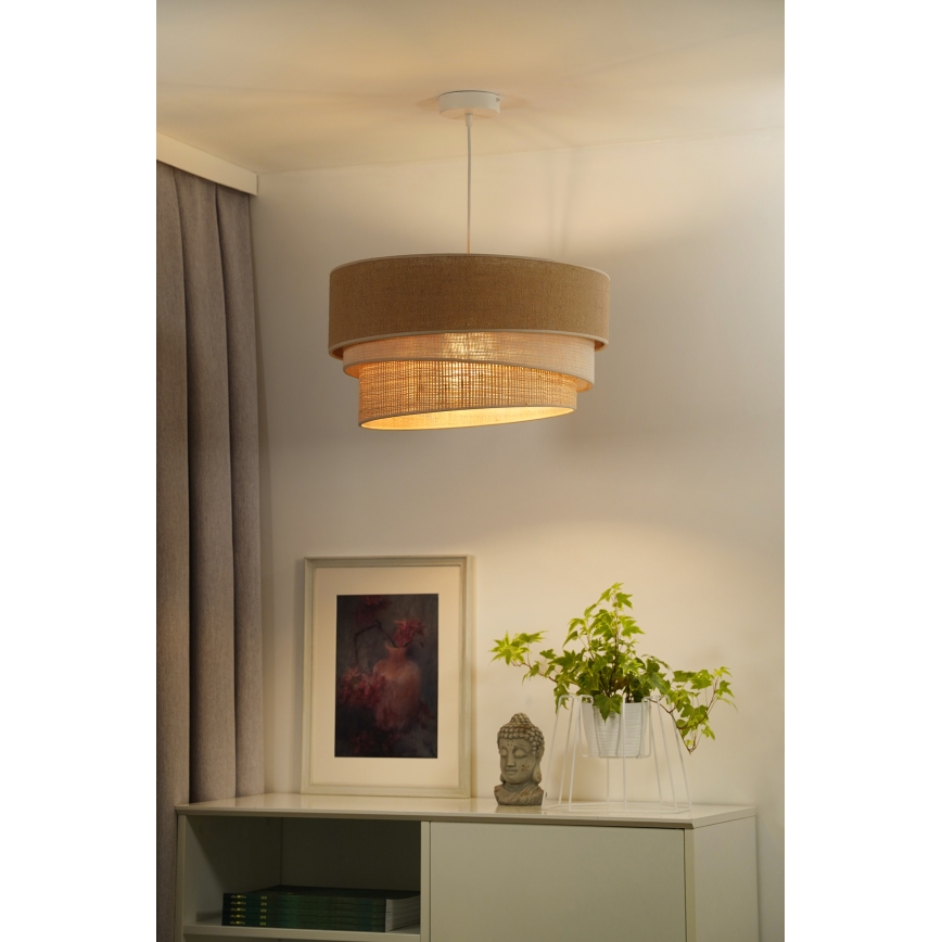 Duolla - Hängeleuchte an Schnur YUTE TRIO 1xE27/15W/230V d 45 cm braun/grau/beige