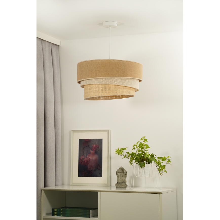 Duolla - Hängeleuchte an Schnur YUTE TRIO 3xE27/15W/230V d 60 cm braun/grau/beige