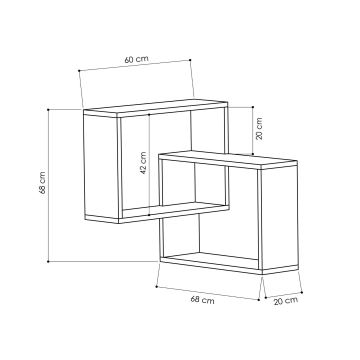 Eck-Wandregal RING 68x68 cm grau/anthrazit