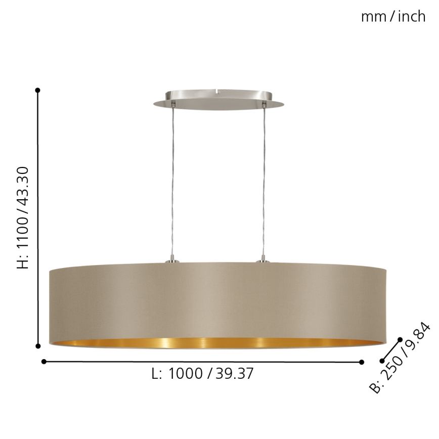 Eglo - Kronleuchter am Kabel 2xE27/60W/230V