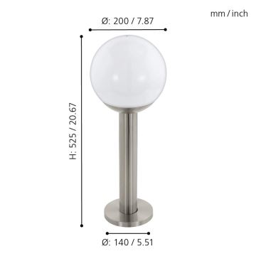 Eglo 33565 - Dimmbare LED-Außenleuchte NISIA-C 1xE27/9W/230V 525 mm IP44