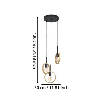 Eglo - Kronleuchter an einer Schnur 3xE27/40W/230V