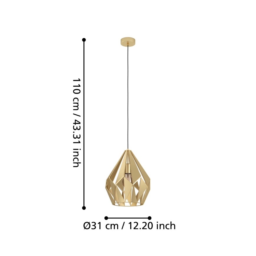 Eglo - Hängeleuchte an Schnur 1xE27/60W/230V d 31 cm