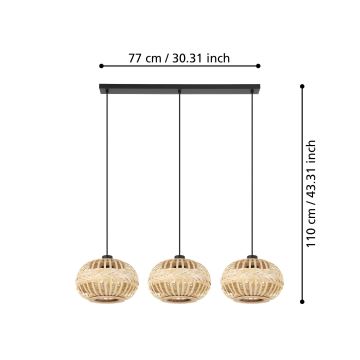 Eglo - Hängeleuchte an Schnur 3xE27/40W/230V