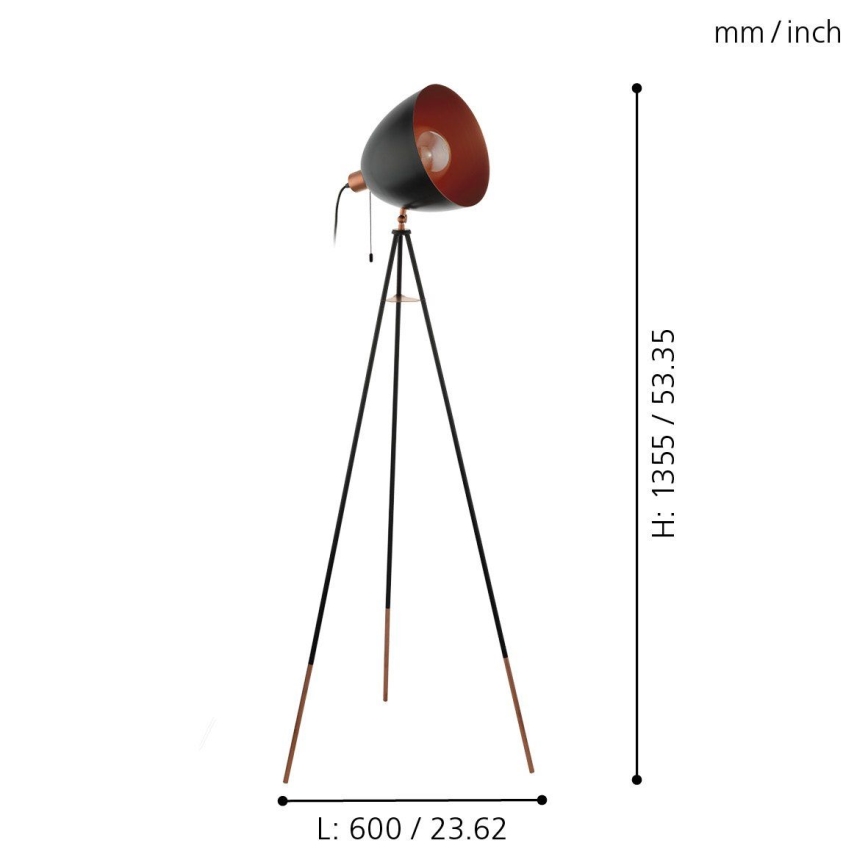 Eglo - Stehlampe 1xE27/60W/230V