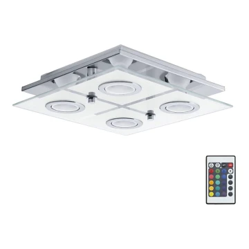 Eglo 75378 - Dimmbare LED-RGBW-Deckenleuchte CABO-C 4xGU10/4W/230V + Fernbedienung