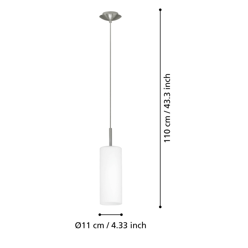 Eglo - Kronleuchter auf einer Litze 1xE27/60W weiß