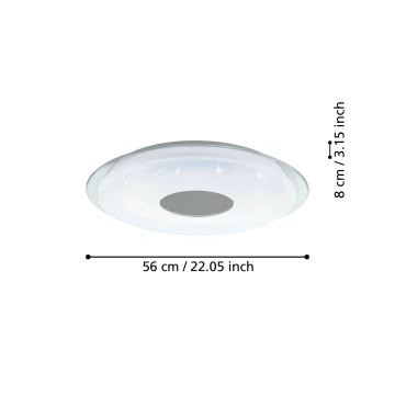 Eglo - Dimmbare LED-Deckenleuchte LED/44,8W/230V 2700-6500K ZigBee