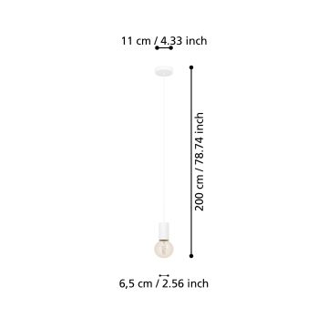 Eglo - Hängeleuchte an Schnur 1xE27/40W/230V weiß