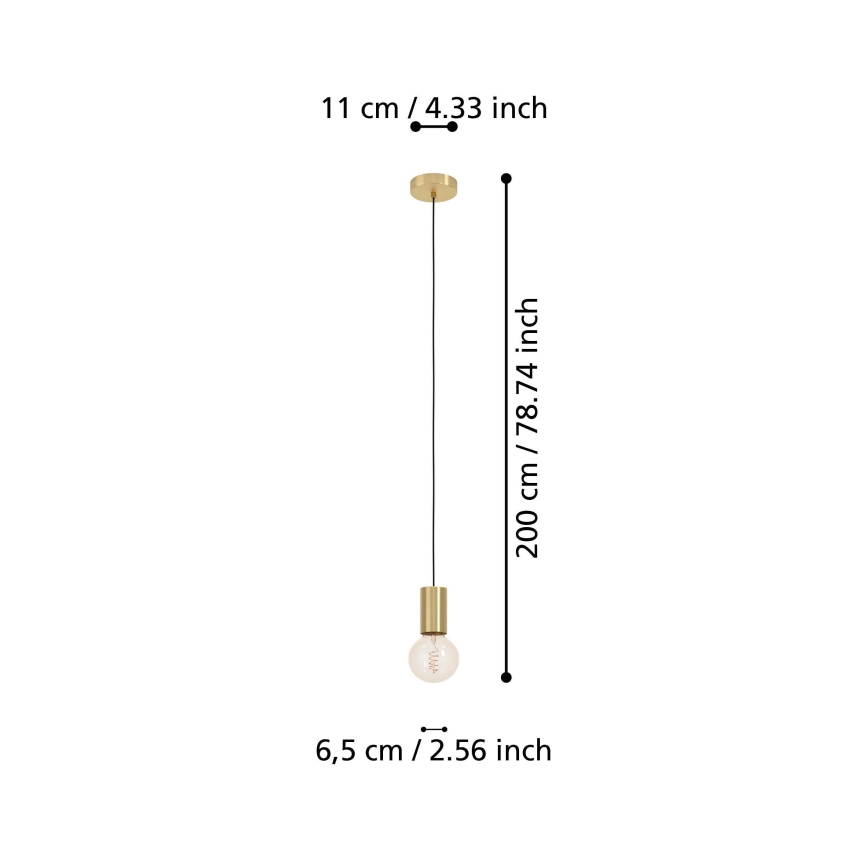 Eglo - Hängeleuchte an Schnur 1xE27/40W/230V golden