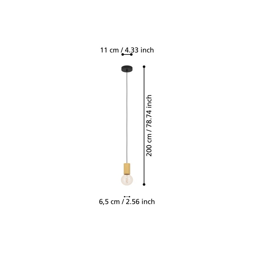 Eglo - Hängeleuchte an Schnur 1xE27/40W/230V braun