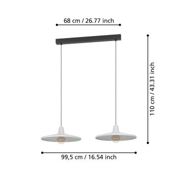 Eglo - Hängeleuchte an Schnur 2xE27/40W/230V