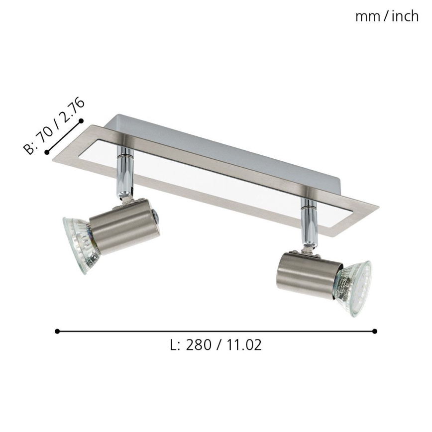 Eglo - Wanddeckenleuchte 2xGU10/LED/3W