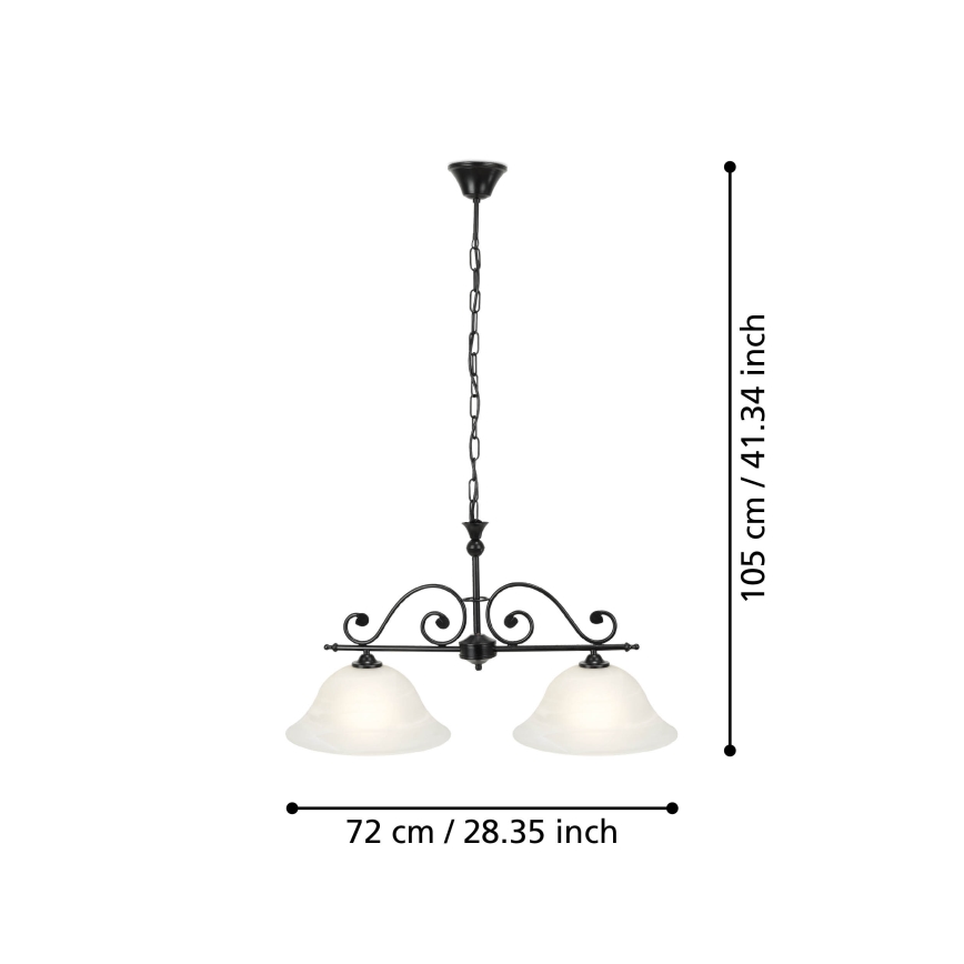 Eglo - Kronleuchter auf der Kette 2xE27/60W/230V