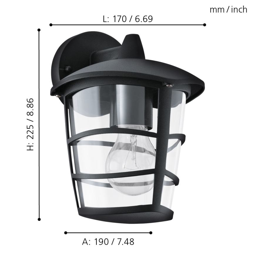 Eglo - LED-Außenwandleuchte 1xE27/8,5W/230V IP44